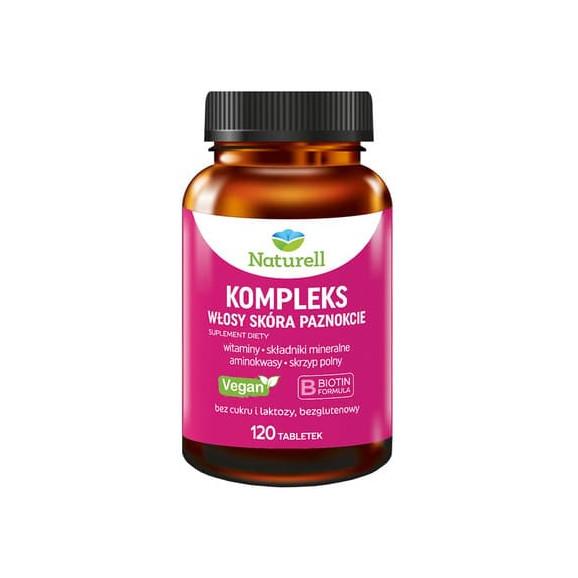 Naturell Kompleks Włosy Skóra Paznokcie, tabletki, 120 szt. Naturell Kompleks Włosy Skóra Paznokcie, tabletki, 120 szt. - zdjęcie produktu