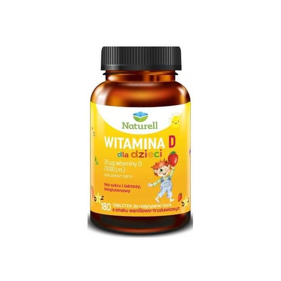 Naturell Witamina D dla dzieci, tabletki do rozgryzania i żucia, 180 szt. - zdjęcie produktu