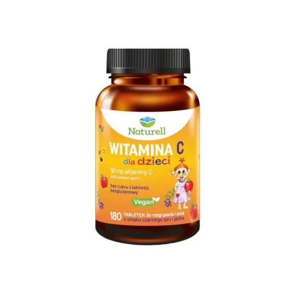 Naturell Witamina C dla dzieci, tabletki do rozgryzania i żucia, 180 szt. - zdjęcie produktu