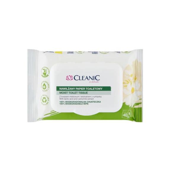 Cleanic, nawilżany papier toaletowy rumiankowy, 40 szt. - zdjęcie produktu