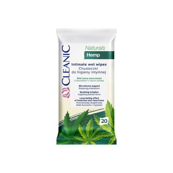 Cleanic Naturals Hemp, chusteczki do higieny intymnej, 20 szt. - zdjęcie produktu