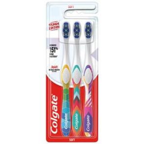 Colgate 360 Whole Mouth Clean, szczoteczka do zębów, Soft, 3 szt. - zdjęcie produktu