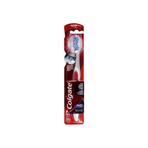 Colgate 360 Optic White, szczoteczka do zębów, Medium, 1 szt. - zdjęcie produktu