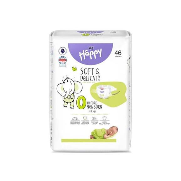 Bella Happy Soft & Delicate, pieluszki, rozmiar 0 Before Newborn do 2 kg, 46 szt. Bella Happy Soft & Delicate, pieluszki, rozmiar 0 Before Newborn do 2 kg, 46 szt. - zdjęcie produktu