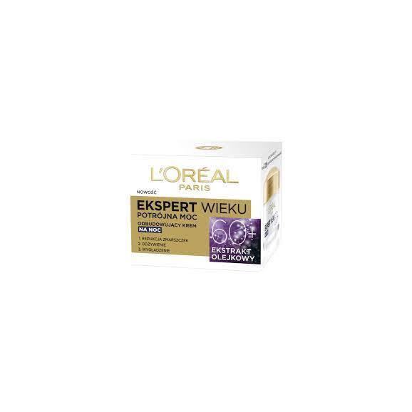 L’Oreal Paris Ekspert Wieku 60+, przeciwzmarszczkowy krem odbudowujący na noc, 50 ml - zdjęcie produktu