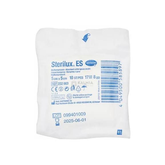 Sterilux ES, kompresy jałowe z gazy, 17-nitkowe, 8-warstwowe 5 cm x 5 cm, 10 szt. - zdjęcie produktu