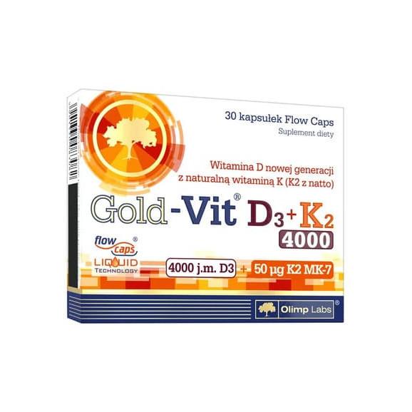 Olimp Gold-Vit D3+K2, 4000 j.m., kapsułki, 30 szt. Olimp Gold-Vit D3+K2, 4000 j.m., kapsułki, 30 szt. - zdjęcie produktu