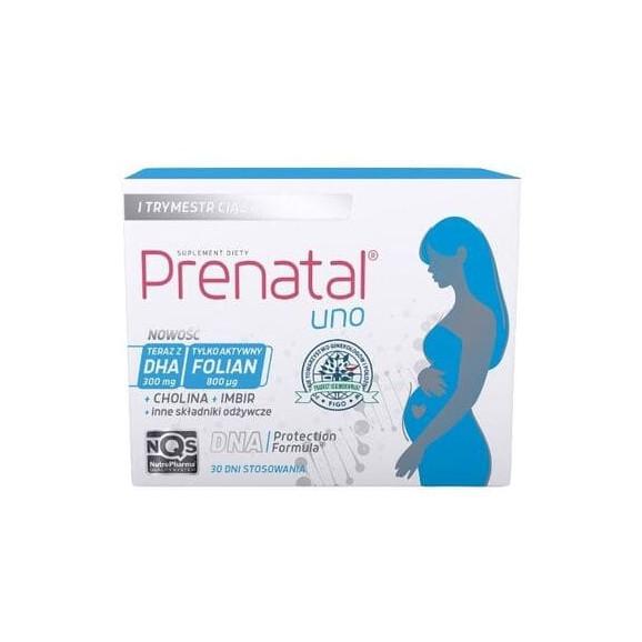 Prenatal Uno, kapsułki, 30 szt + DHA, kaspułki, 30 szt. Prenatal Uno, kapsułki, 30 szt + DHA, kaspułki, 30 szt. - zdjęcie produktu