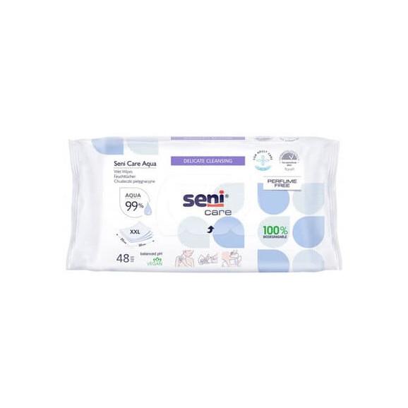 Seni Care Aqua, chusteczki nawilżane pielęgnacyjne, 48 szt. Seni Care Aqua, chusteczki nawilżane pielęgnacyjne, 48 szt. - zdjęcie produktu