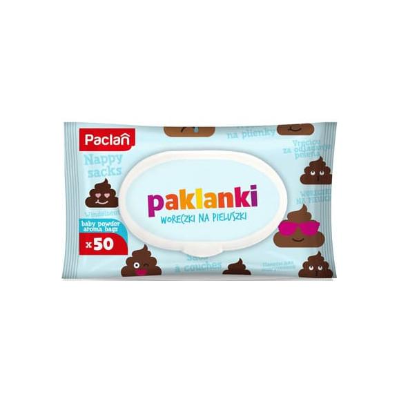 Paclan Paklanki Nappy Sacks, woreczki na pieluszki, 50 szt. Paclan Paklanki Nappy Sacks, woreczki na pieluszki, 50 szt. - zdjęcie produktu
