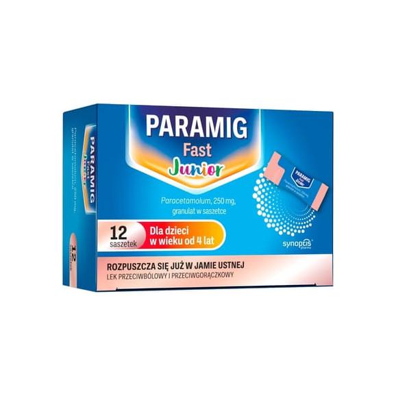 Paramig Fast Junior 250 mg, saszetki, 12 szt. - zdjęcie produktu