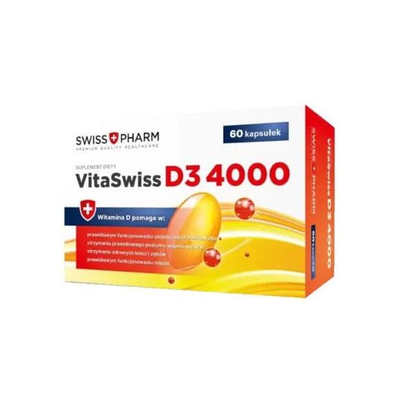 Swiss Pharm Vitaswiss D3 4000, kapsułki, 60 szt. - zdjęcie produktu