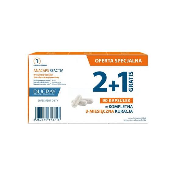 Ducray Anacaps Reactiv, kapsułki, 3 x 30 szt. - zdjęcie produktu