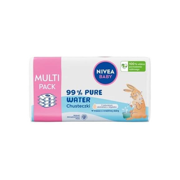 Nivea Baby, chusteczki nawilżane, 99% Pure Water, 3 x 57 szt. Nivea Baby, chusteczki nawilżane, 99% Pure Water, 3 x 57 szt. - zdjęcie produktu