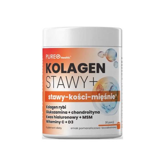 Pureo Health Kolagen Stawy+ stawy-kości-mięśnie, smak pomarańcza i brzoskwinia, proszek, 120 g - zdjęcie produktu