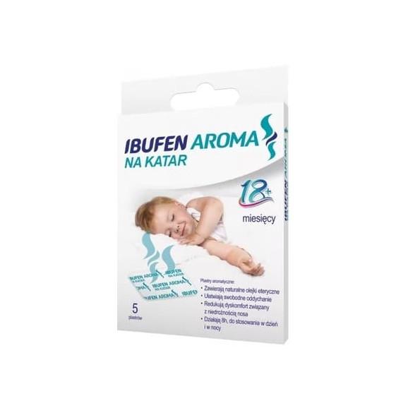 Ibufen Aroma Na Katar, plastry aromatyczne, po 18 miesiącu życia, 5szt. Ibufen Aroma Na Katar, plastry aromatyczne, po 18 miesiącu życia, 5szt. - zdjęcie produktu