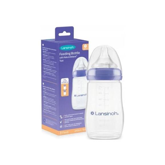 Lansinoh, butelka ze smoczkiem NaturalWave o średnim przepływie, 240ml - zdjęcie produktu