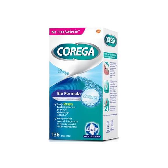 Corega Bio Formula, tabletki do czyszczenia protez zębowych, smak miętowy, 136 szt Corega Bio Formula, tabletki do czyszczenia protez zębowych, smak miętowy, 136 szt - zdjęcie produktu