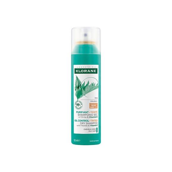 Klorane, szampon suchy, pokrzywa i witamina E, włosy ciemne, 150 ml - zdjęcie produktu
