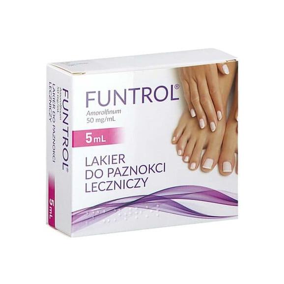 Funtrol 50 mg/ml, leczniczy lakier do paznokci, 5 ml Funtrol 50 mg/ml, leczniczy lakier do paznokci, 5 ml - zdjęcie produktu