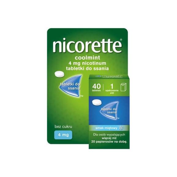 Nicorette Coolmint 4 mg, tabletki do ssania, 40 szt. - zdjęcie produktu