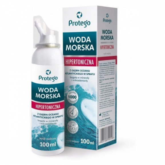 Protego, woda morska hipertoniczna, spray do nosa, 100 ml - zdjęcie produktu