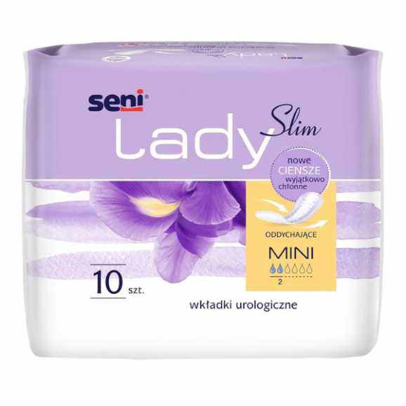 Seni Lady Slim, wkładki urologiczne, mini, 10 szt. Seni Lady Slim, wkładki urologiczne, mini, 10 szt. - zdjęcie produktu