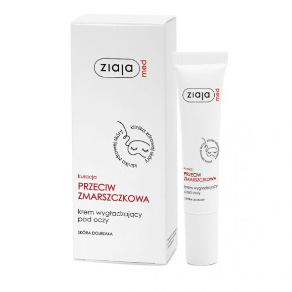 Ziaja Med Kuracja Przeciwzmarszczkowa, krem wygładzający pod oczy, 15 ml - zdjęcie produktu