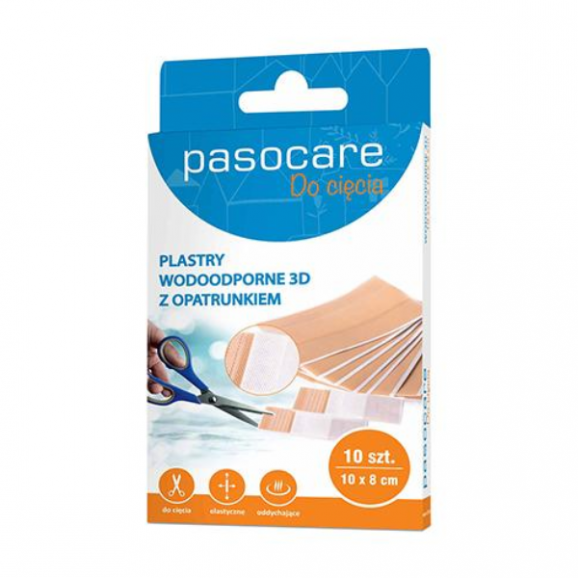 Pasocare Plaster do cięcia wodoodporny z opatrunkiem Plus, 10 cm x 6 cm, 10 sztuk  - zdjęcie produktu