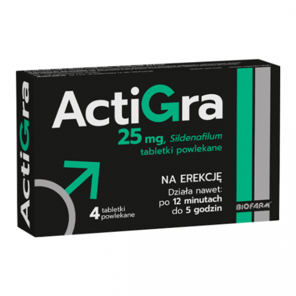 Actigra 25 mg, tabletki, 4 szt. Actigra 25 mg, tabletki, 4 szt. - zdjęcie produktu