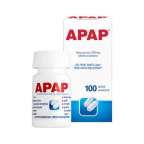 Apap, 500 mg, tabletki powlekane, 100 szt. - zdjęcie produktu