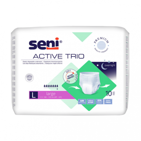 Seni Active Trio, majtki chłonne, L, 10 szt. - zdjęcie produktu