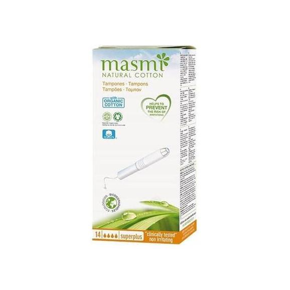 Masmi Natural Cotton, tampony z aplikatorem, Super Plus, 14 szt. - zdjęcie produktu