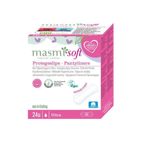 Masmi Soft Natural Cotton, podpaski z bawełny organicznej, Ultra, 24 szt. Masmi Soft Natural Cotton, podpaski z bawełny organicznej, Ultra, 24 szt. - zdjęcie produktu