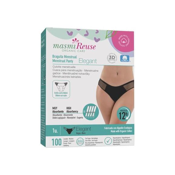 Masmi Reuse, majtki menstruacyjne z bawełny organicznej, Elegant, rozmiar L, 1 szt. - zdjęcie produktu
