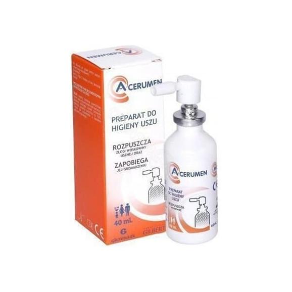 A-Cerumen, preparat do higieny uszu, spray, 40 ml A-Cerumen, preparat do higieny uszu, spray, 40 ml - zdjęcie produktu