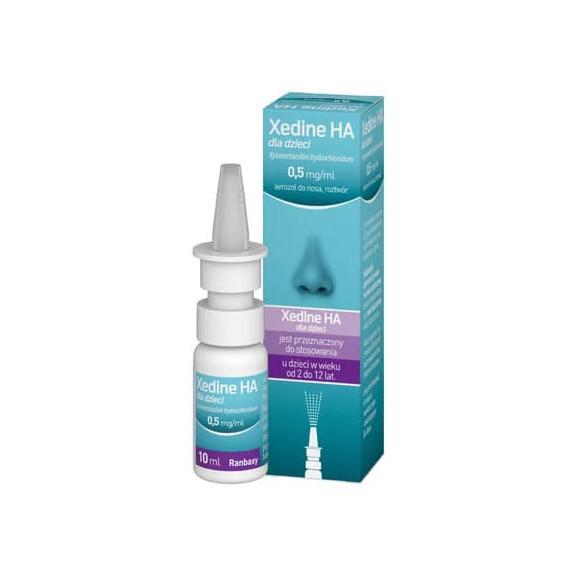 Xedine HA dla dzieci 0,5 mg/ ml, aerozol do nosa dla dzieci 2-12 lat, 10 ml - zdjęcie produktu