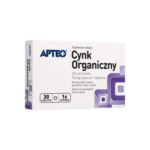 Apteo Cynk Organiczny, tabletki, 30 szt. Apteo Cynk Organiczny, tabletki, 30 szt. - zdjęcie produktu