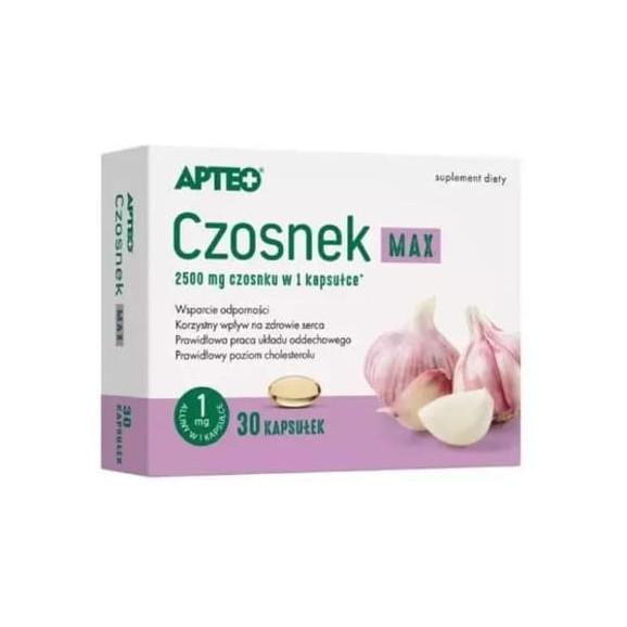 Apteo Czosnek Max, kapsułki, 30 szt. Apteo Czosnek Max, kapsułki, 30 szt. - zdjęcie produktu