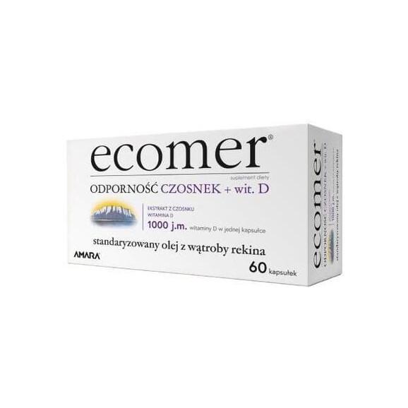 Amara Ecomer Odporność Czosnek + Witamina D3, kapsułki, 60 szt. - zdjęcie produktu