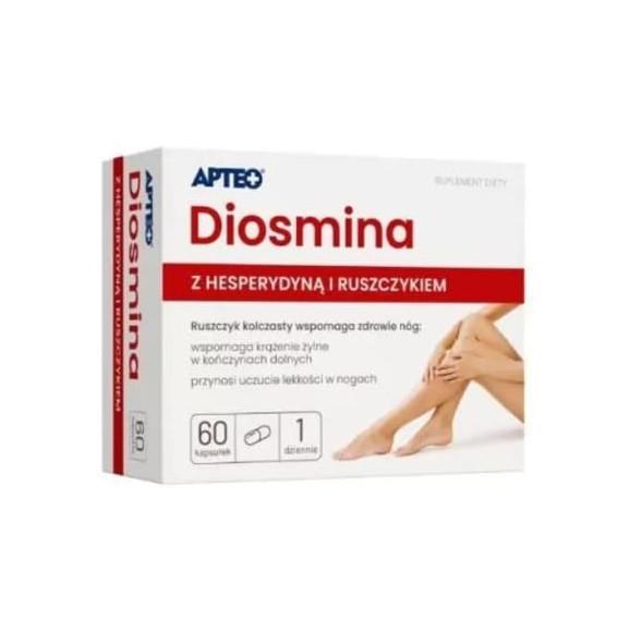 Apteo Diosmina z hesperydyną i ruszczykiem, kapsułki, 60 szt. - zdjęcie produktu