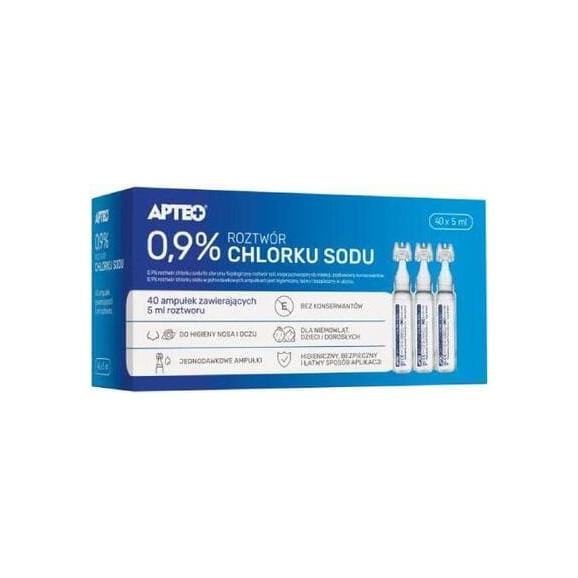 Apteo 0,9% Roztwór chlorku sodu, 40 x 5 ml - zdjęcie produktu