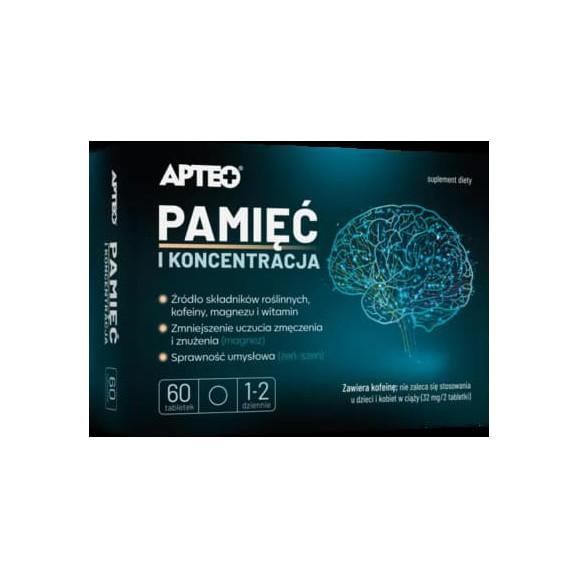 Apteo Pamięć i koncentracja, tabletki, 60 szt. Apteo Pamięć i koncentracja, tabletki, 60 szt. - zdjęcie produktu