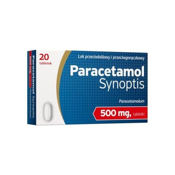 Apteo Paracetamol Synoptis 500 mg, tabletki, 20 szt. - zdjęcie produktu