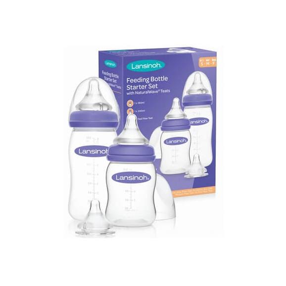 Lansinoh butelka antykolkowa 160 ml + 240 ml + 3 smoczki NaturalWave do butelek, zestaw, 1 szt. - zdjęcie produktu
