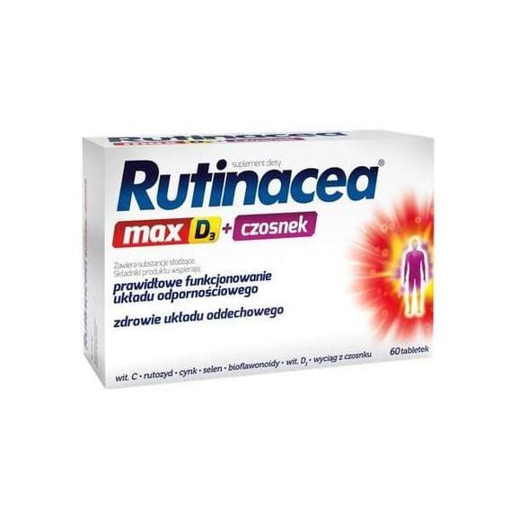 Rutinacea Max D3 + Czosnek, tabletki, 60 szt. - zdjęcie produktu