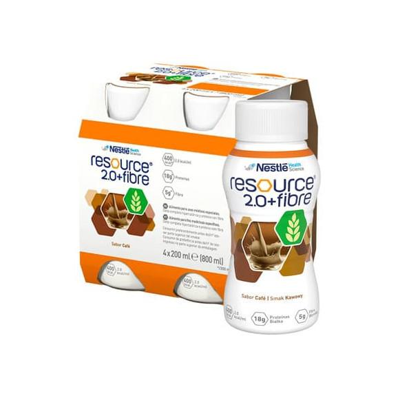 Nestle Resource 2.0 + Fibre, preparat odżywczy, smak kawowy, 4 x 200 ml Nestle Resource 2.0 + Fibre, preparat odżywczy, smak kawowy, 4 x 200 ml - zdjęcie produktu