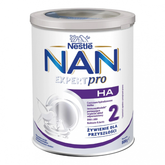 Nestle NAN Expert Pro HA 2, hypoalergiczne mleko następne dla niemowląt po 6 miesiącu, 800 g Nestle NAN Expert Pro HA 2, hypoalergiczne mleko następne dla niemowląt po 6 miesiącu, 800 g - zdjęcie produktu