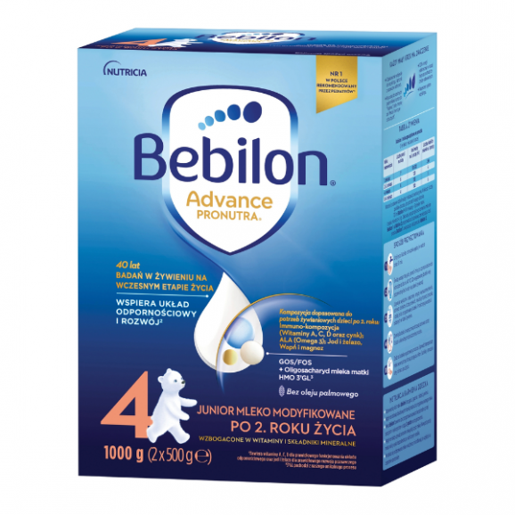 Bebilon 4 Pronutra-Advance, mleko modyfikowane po 2. roku, proszek, 1000 g Bebilon 4 Pronutra-Advance, mleko modyfikowane po 2. roku, proszek, 1000 g - zdjęcie produktu