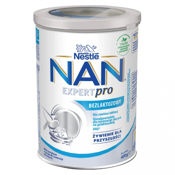Nestle NAN Expert Bezlaktozowy, mleko początkowe dla niemowląt od urodzenia, 400 g Nestle NAN Expert Bezlaktozowy, mleko początkowe dla niemowląt od urodzenia, 400 g - zdjęcie produktu